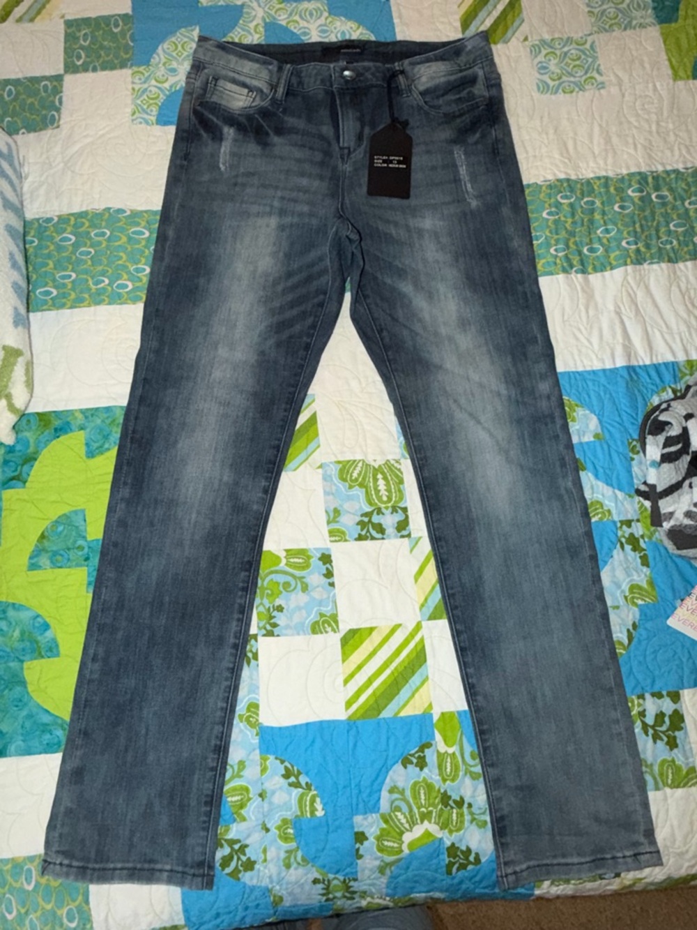 Mind Code Women's Straight Jeans - Washed Charcoal Blue